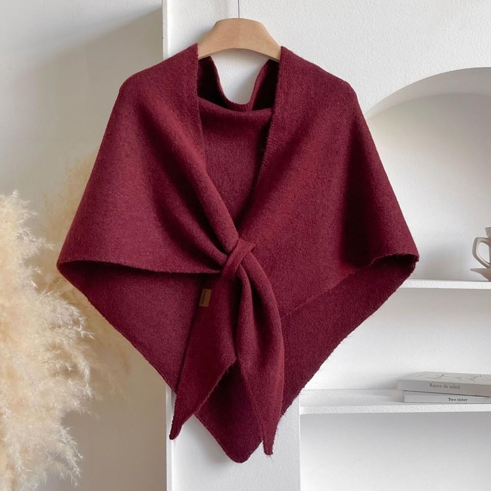 Soft Triangle Scarf Solid Color Sweater Shawl Cape Fashion Knitted Shawl