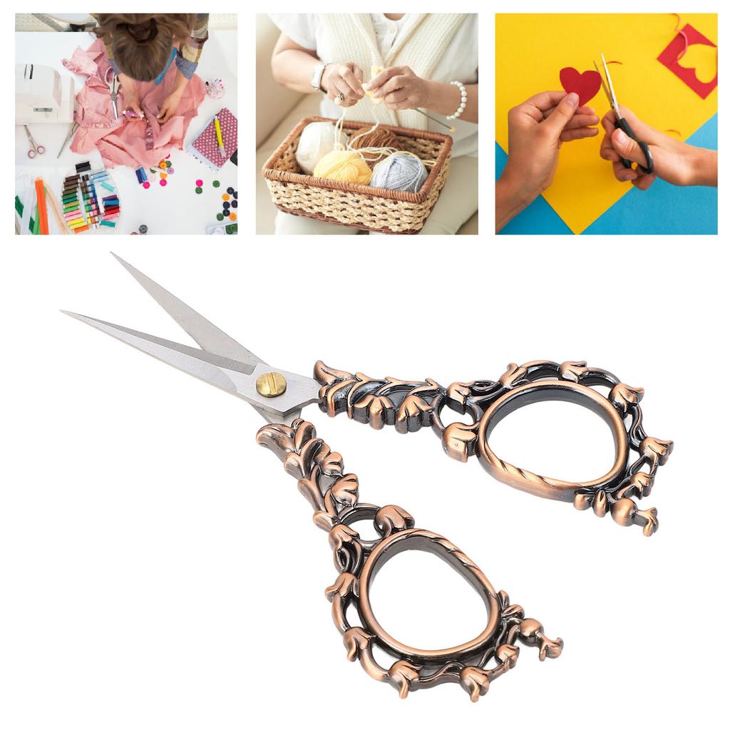 Sewing Embroidery Scissors Vintage European Design Shear for Fabric Weaving Stitching Paper Cutting