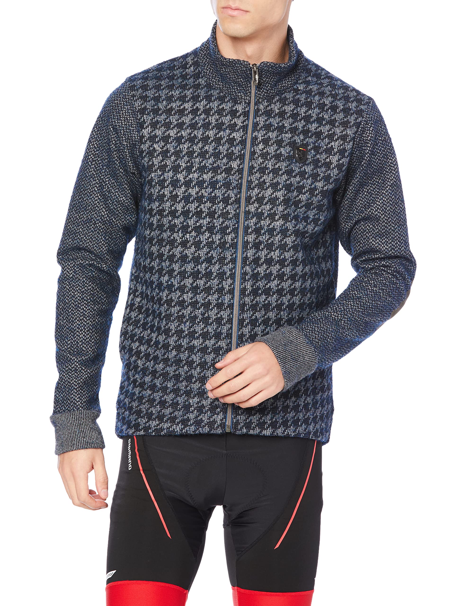 

Kapelmuur Pontetorto Windproof Knit Cycling Jacket for Houndstooth Size XS Fall/Winter (0°C-10°C), Blue,