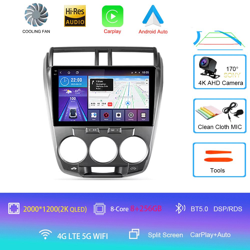 Car Radio Android 14 Carplay Multimedia Player For Honda City 2008 2009 2010 2011 2012 2013 2014 Autoradio Stereo 2din Head Unit
