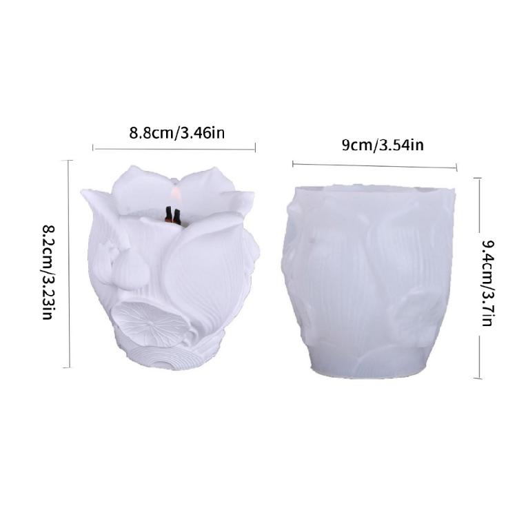 Flexible Lotuses Flower Mold For Homemade Jewelry Boxes And Cement Art Candle Holder Mold Jewelry Organiser Mold