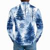 Men's Casual Long Sleeve Shirt with Christmas Print for Spring and Daily Wear