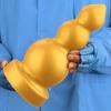 Gros Plug Anal Fileté en Silicone Doré Dildo Réaliste Jouet Sexuel pour Adultes pour Couples Fisting