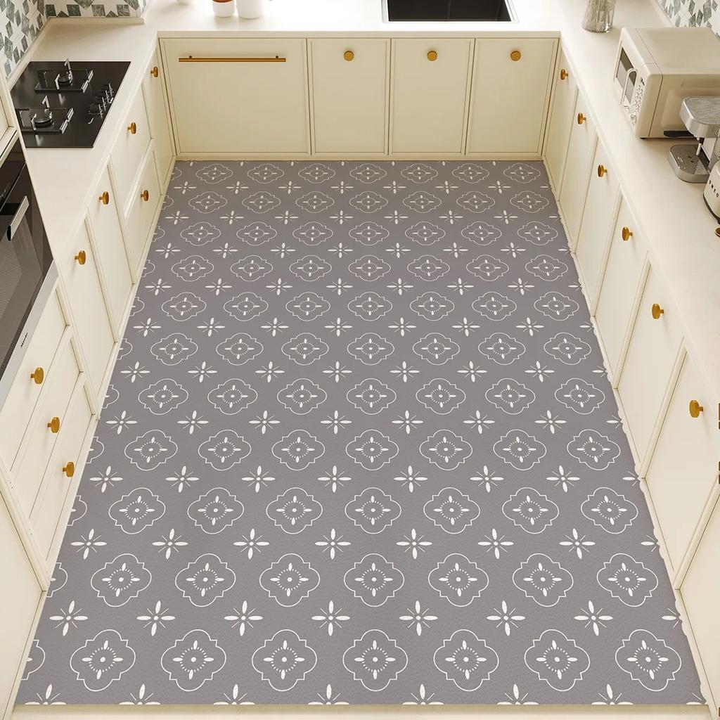 Kitchen Floor Mat Large Pvc Leather Carpet Waterproof Anti-slip Foot Mats Oil-proof Long Rug Minimalism Home Decoration Rugs