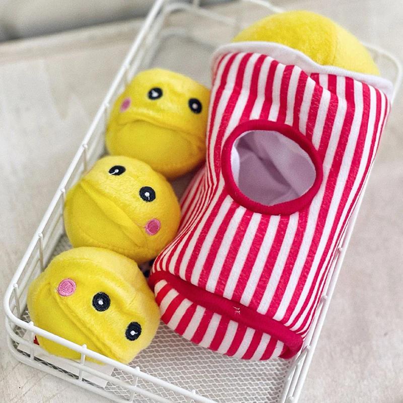 

Pea Cheese Popcorn Sounding Dog Toy Fun Interactive Hide and Seek Pet Game for Dogs Chewable Paper Toy