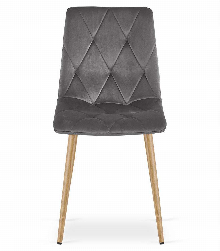 Libra Chair - Dark Gray Velvet / Wood Color Legs X 1