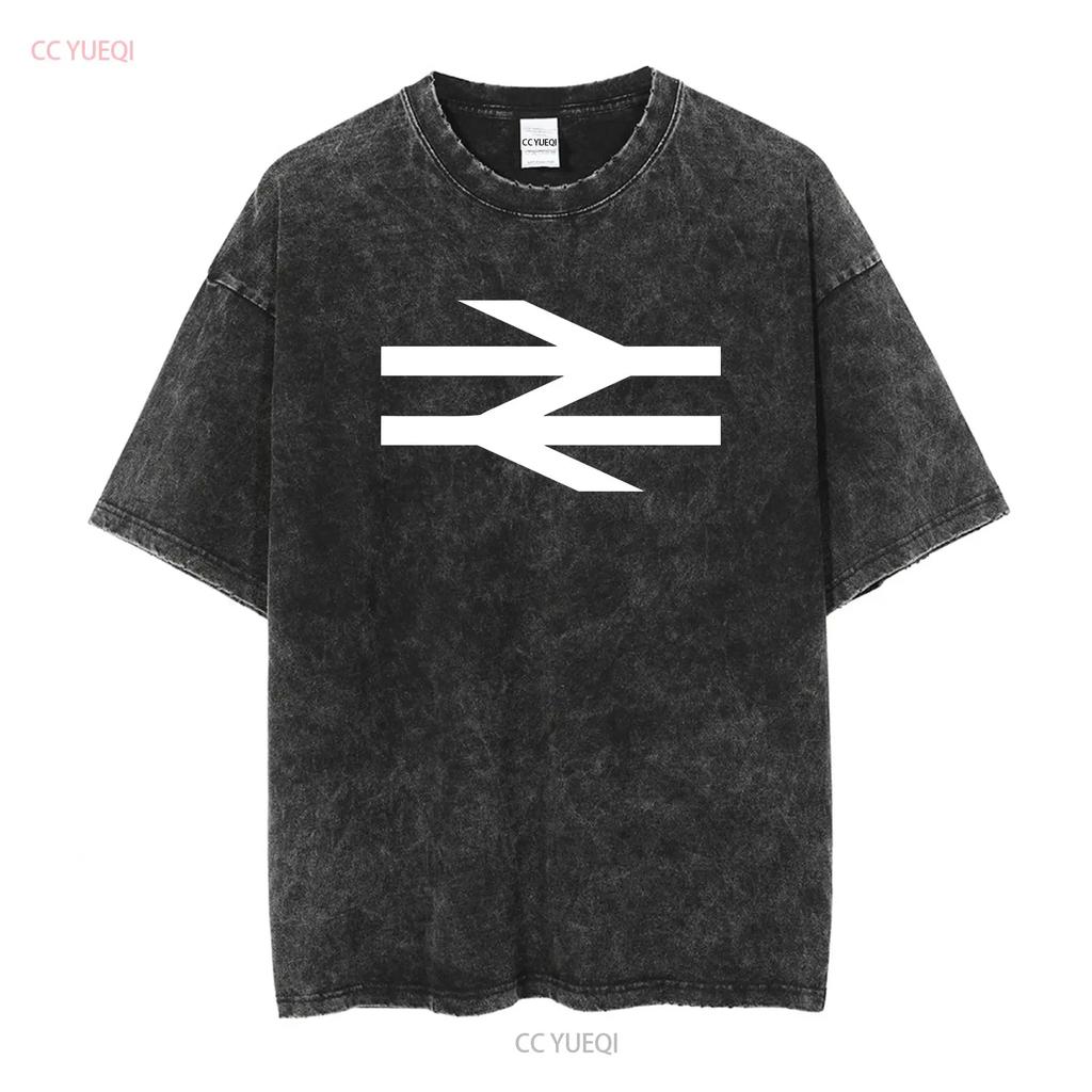 British Rail som buren av Damon Albarn T-shirt 100% premium bomull Pilar Tåg långa eller korta ärmar vintage Tvättad Mjuk Avslappnad