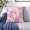 Hot Pink Leopards Square Jacquard Pillow Cover for Sofa Office Waist Cushion Cover Home Decorative Pillowcase