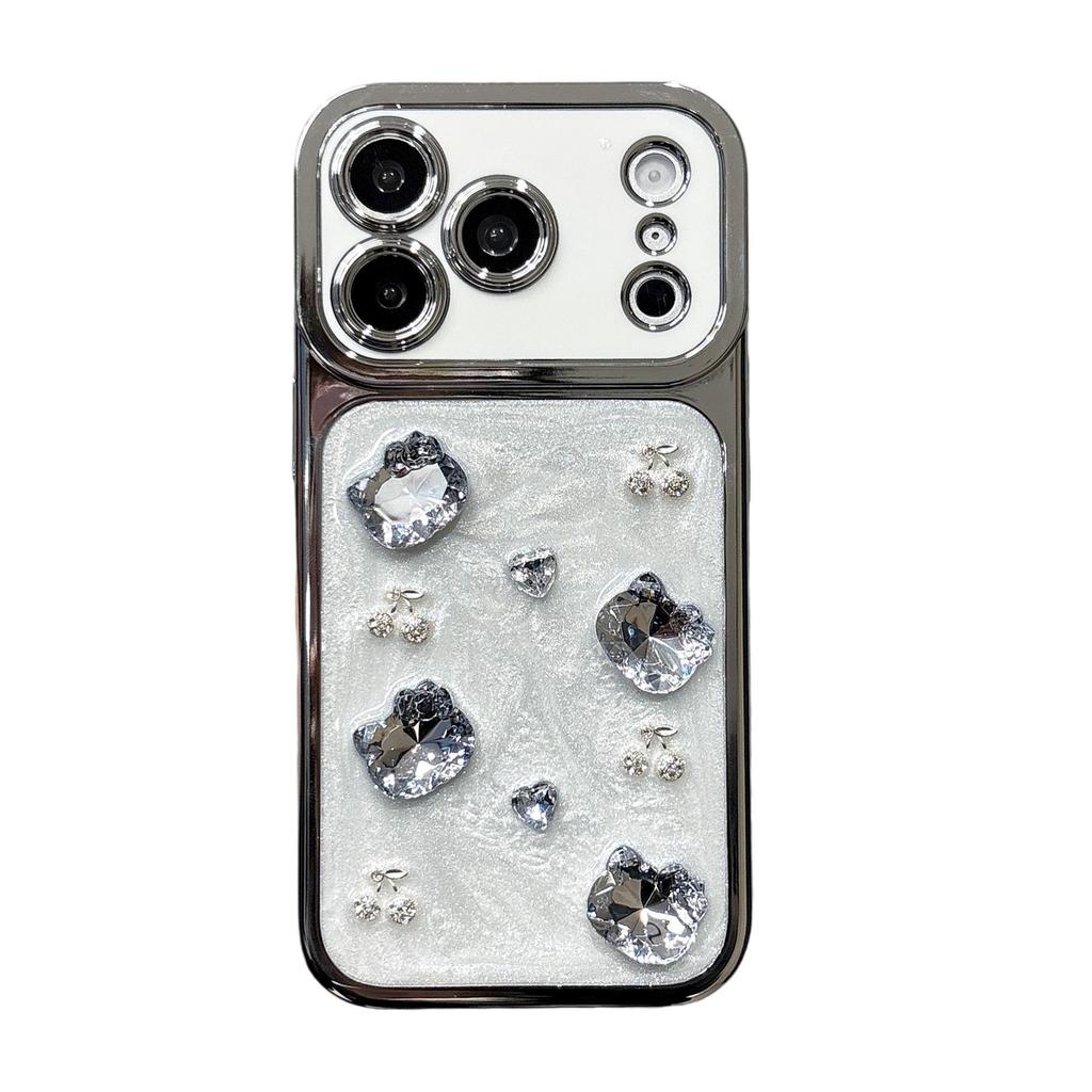 Electroplated Rhinestone Luxury Protective Case for iPhone 17 Pro Max/Simple Cover for iPhone 16 Pro Max