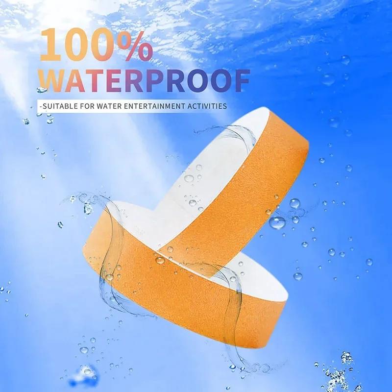 100pcs Disposable Waterproof Paper Wristband Bracelet Playground Marker Paper Bracelet Event Party Counting Bracelet
