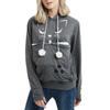 Women's Fashion Casual Top Solid Color Long Sleeve Pet Pocket Hoodie Sweatshirt