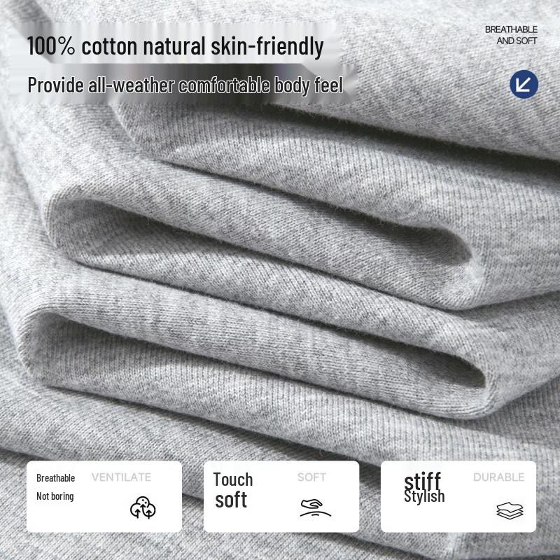 MINISO Men's Faux Two-Piece Cotton T-Shirt