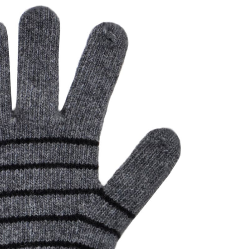 KOOKEESEE Finger Hole Wool Stripe Gloves (grey/charcoal)