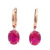 Purple Gold Oval Redstone Egg Surface Earrings Rose Gold Plated High-End Temperament Color Gold Earrings