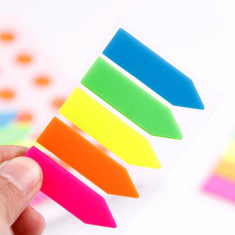 100 listů Arrow Shape Fluorescenční papír Samolepicí poznámkový blok Samolepící poznámkové bloky