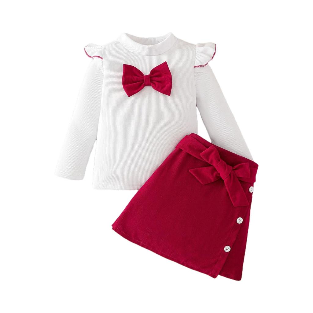 Dětská móda Sestava topu a sukně, Dětský ležérní outfit