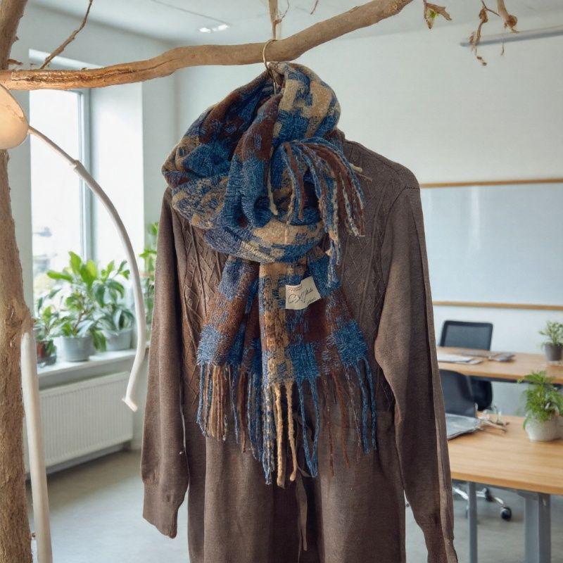 Korean-Style Imitation Cashmere Plaid Scarf - Thick, Warm Autumn/Winter Fashion for Women & Men