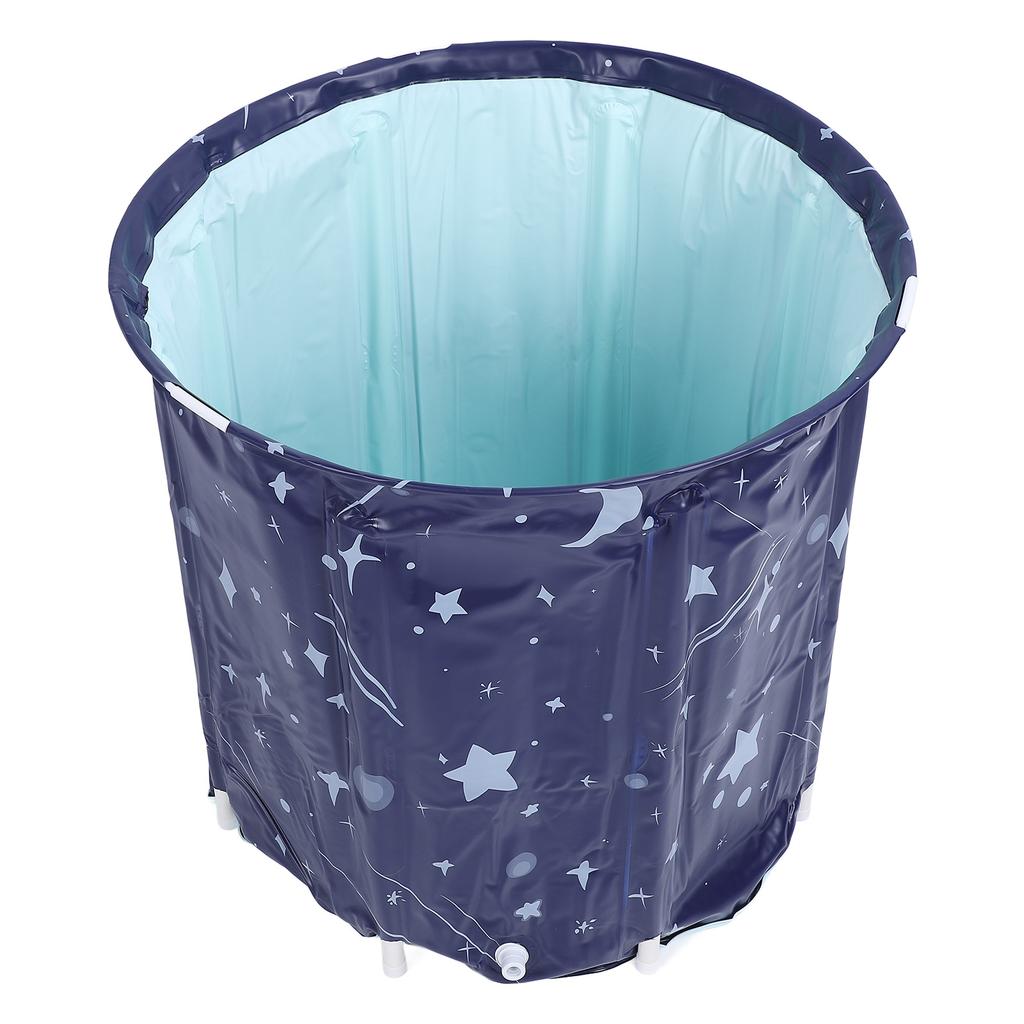 Portable Foldable Bathtub Multipurpose Thicken PVC Eco Friendly Foldable Soaking Tub for Home Shower Stall Star Moon