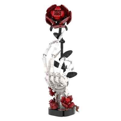 Gobricks MOC Gotická Lebka Růže Kostky Ruka Květiny Stavebnice Valentýnské Hračky Dárek