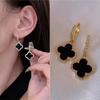 New Korean Style Earrings Ear Studs Lucky Four-Leaf Clover Ear Clips INS High-End Feel Ear