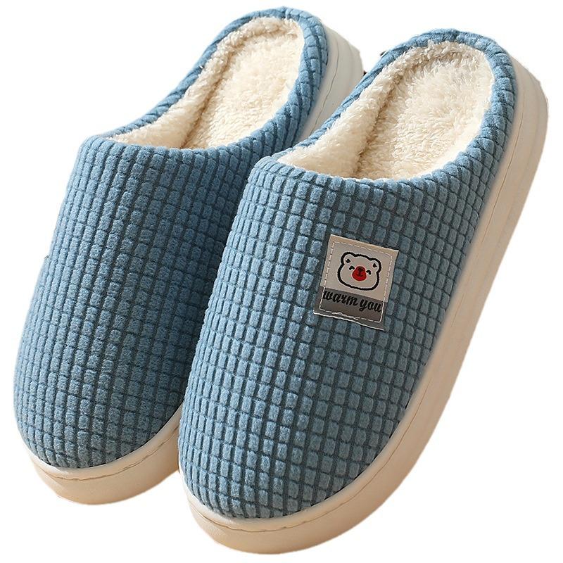 Winter Cotton Slippers for Men and Women: Non-Slip, Thick-Soled Home Slippers for Indoors