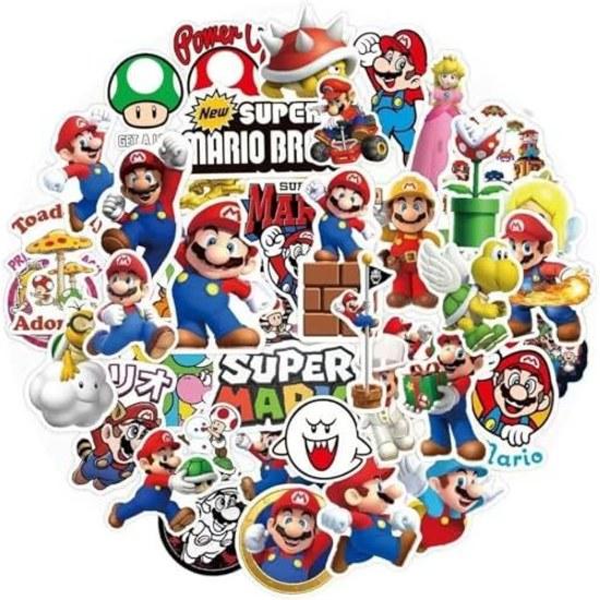 Mario Super Collection Sticker Set Anime Manga Styler 50 Pieces Notebook Kids Waterproof PVC Stickers Character Goods Accessories Popular Gifts DIY