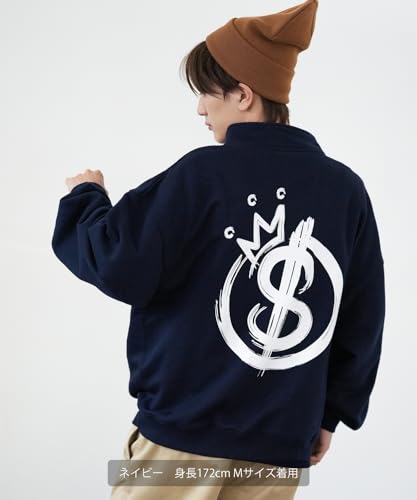 [IMPROVES] [SIDEWAYSTANCE] Crown Logo Fleece Half-Zip Sweatshirt