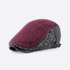 Men's Knitted Patchwork Newsboy Hat Warm Beret Cabbie Ivy Cap Adjustable Buckle Gatsby Style Casual Fashion Accessory