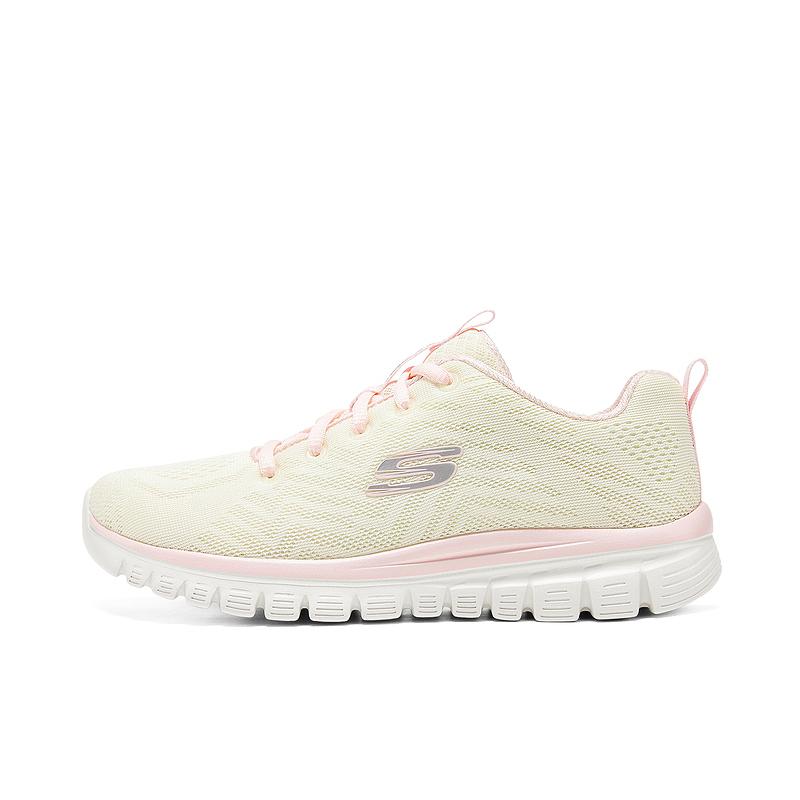 Skechers Graceful Sport Удобные Дышащие Сетчатые Низкие Кроссовки для Бега Женские Кроссовки Светло-Розовые 12615-NTPK 36.5