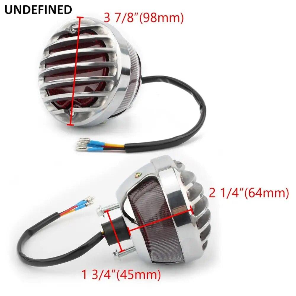 Motorcycle Brake Tail Light Grill Aluminum Round Cafe Racer Taillight For Honda Sportster Bobber Chopper Custom SV650 Bikes