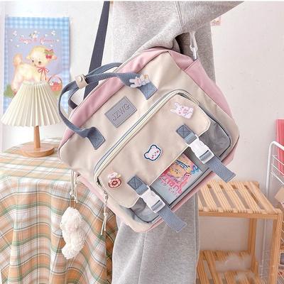 Высокая емкость Многоцелевой рюкзак Messenger Сумка Сумка Сумка Плечо Сумка Студент сумка Симпатичная женщина