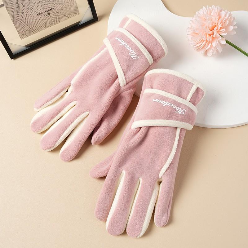 Warm Fleece Lined Full Finger Touchscreen Gloves Women Cycling Hiking Outdoor Winter Sports