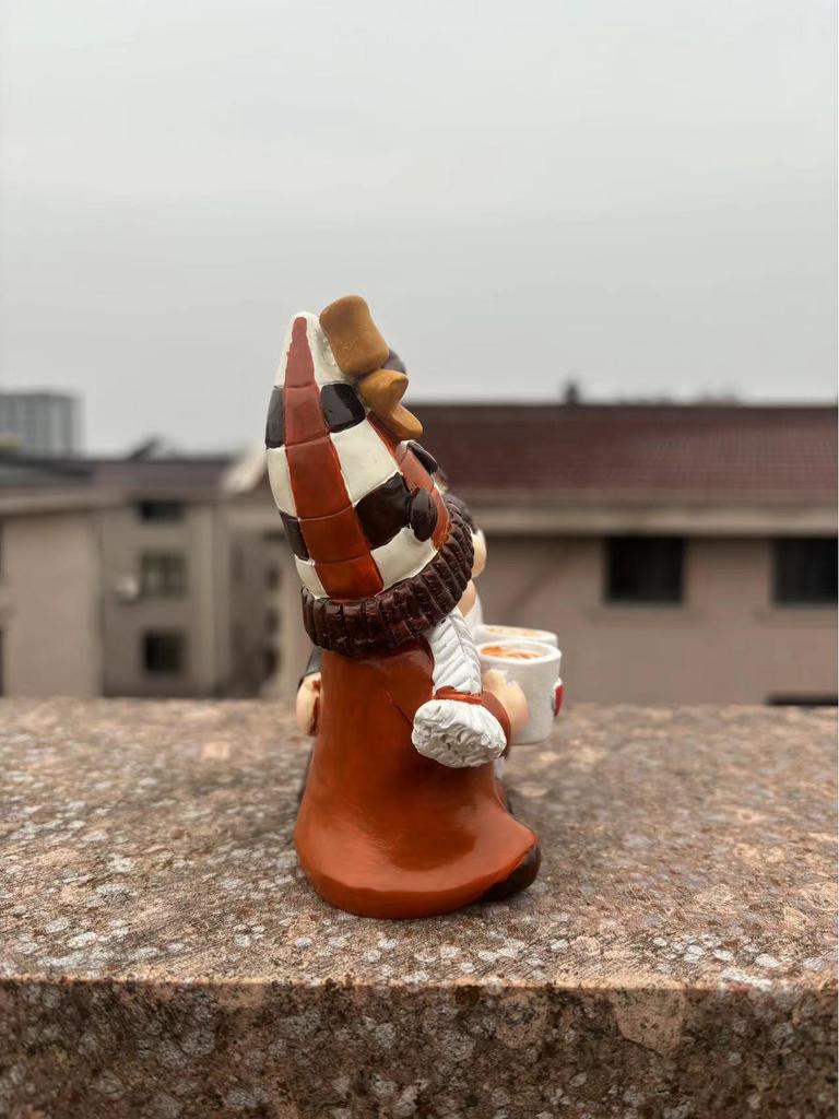 Valentine's Day Coffee Couple Gnome Figurine - Creative Resin Home Decor Gift
