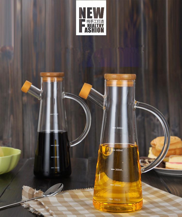 Glass oil and vinegar pot, seasoning bottle, soy sauce pot, sealed seasoning scale pot, food grade