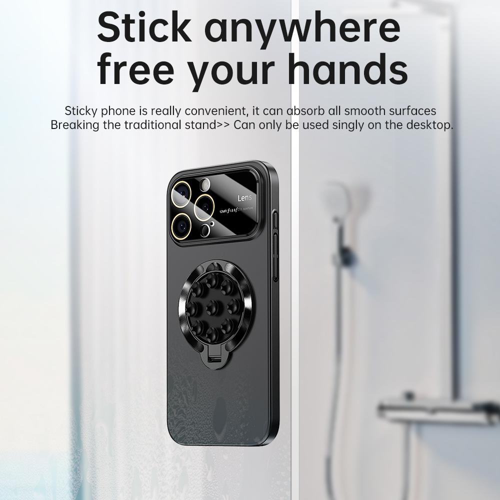 For iPhone 16 Pro Max Case Compatible with MagSafe Suction Cup Kickstand PC Phone Cover