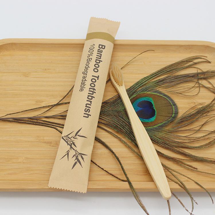 Bamboo Toothbrush Natual Color Individual Package Multiple Color Bristles High Quality Dental Clinic Eco Friendly Material
