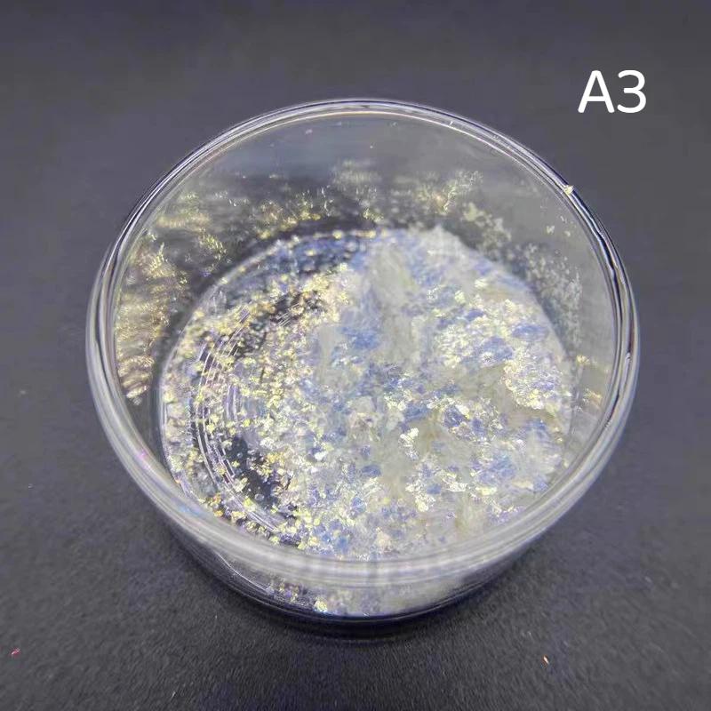 Nagelglitzer Glänzendes Glimmer-Perlenpulver 1 Flasche Gold-Weiß Hochglanz für DIY Harz Seife Kerze Bastelherstellung