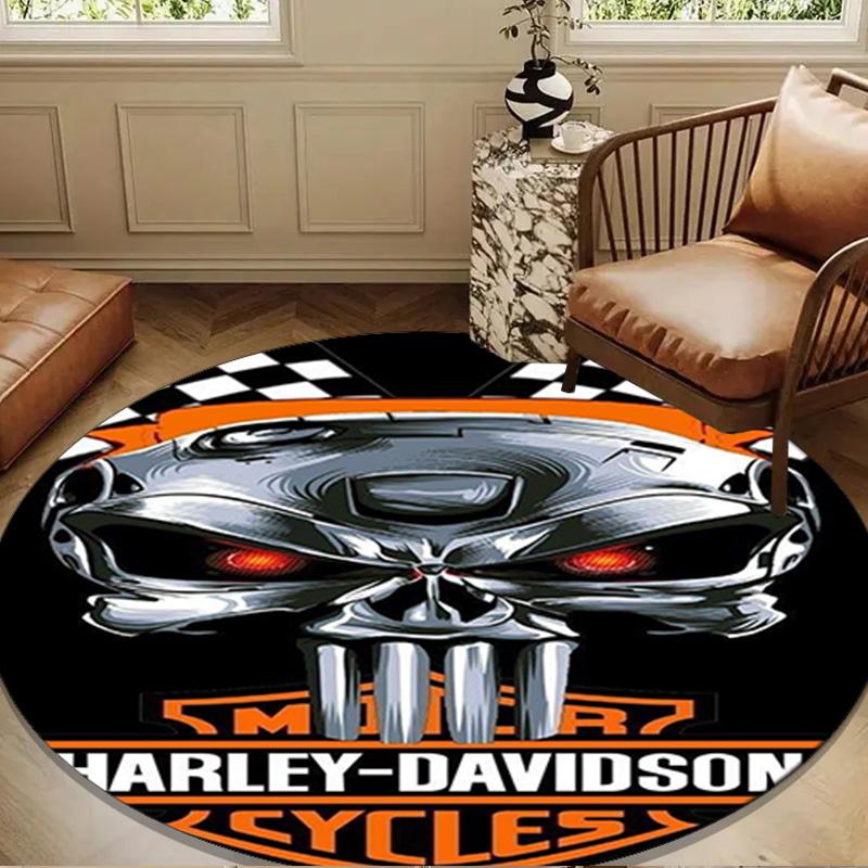 Harley-davidson Motorcycle Artwork Round mat Home Decor, Chair rug For livingroom,Bedroom, doormat home decor Birthday Gift Christmas Gifts