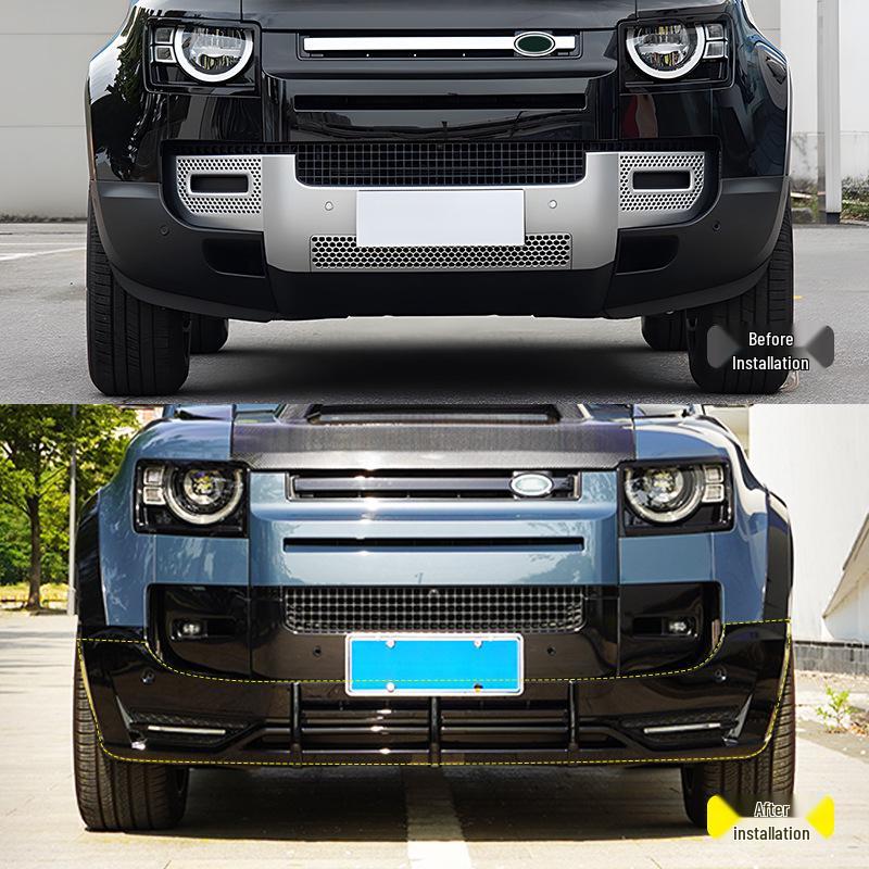 20+ Land Rover Defender 110/90 Front Splitter Upgrade Kit: Front Bumper PP with Daytime Running Lights