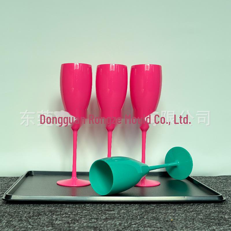 Colorful Shatterproof Plastic Wine Glasses, Anti-Fall, High-Foot Champagne Glass with Custom Logo for Bar Parties.
