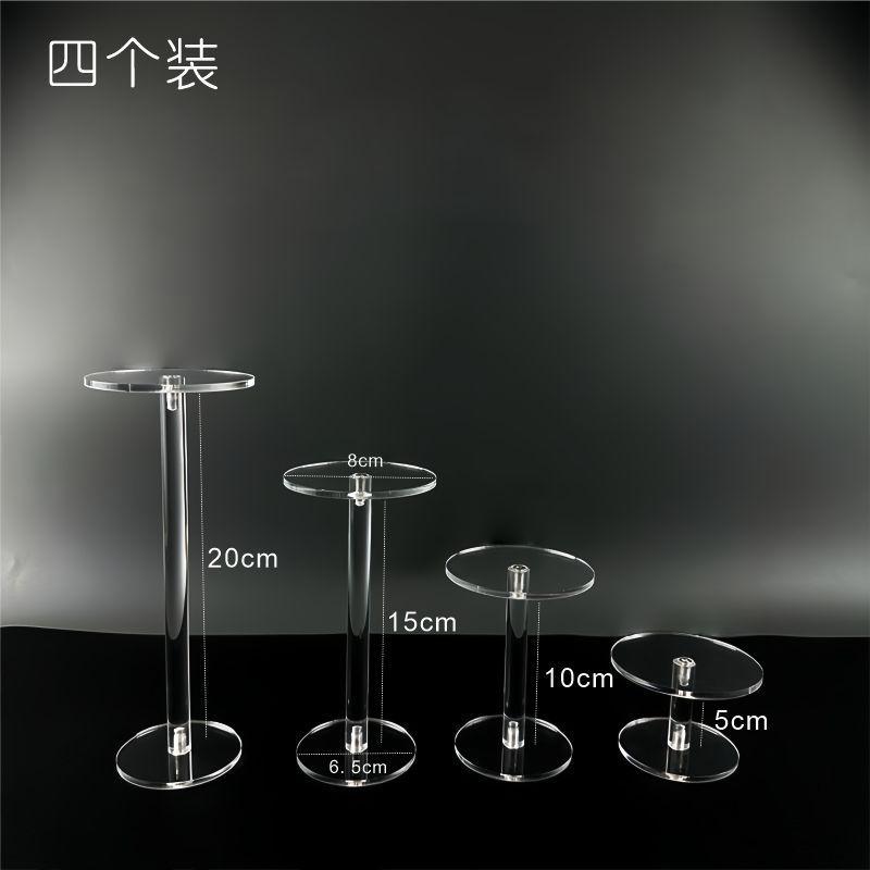 WTEMPO Modern Acrylic Round Display Stands for Jewelry and Collectibles Transparent Multi-Tiered Riser Holders for Watches Bracelets Necklaces