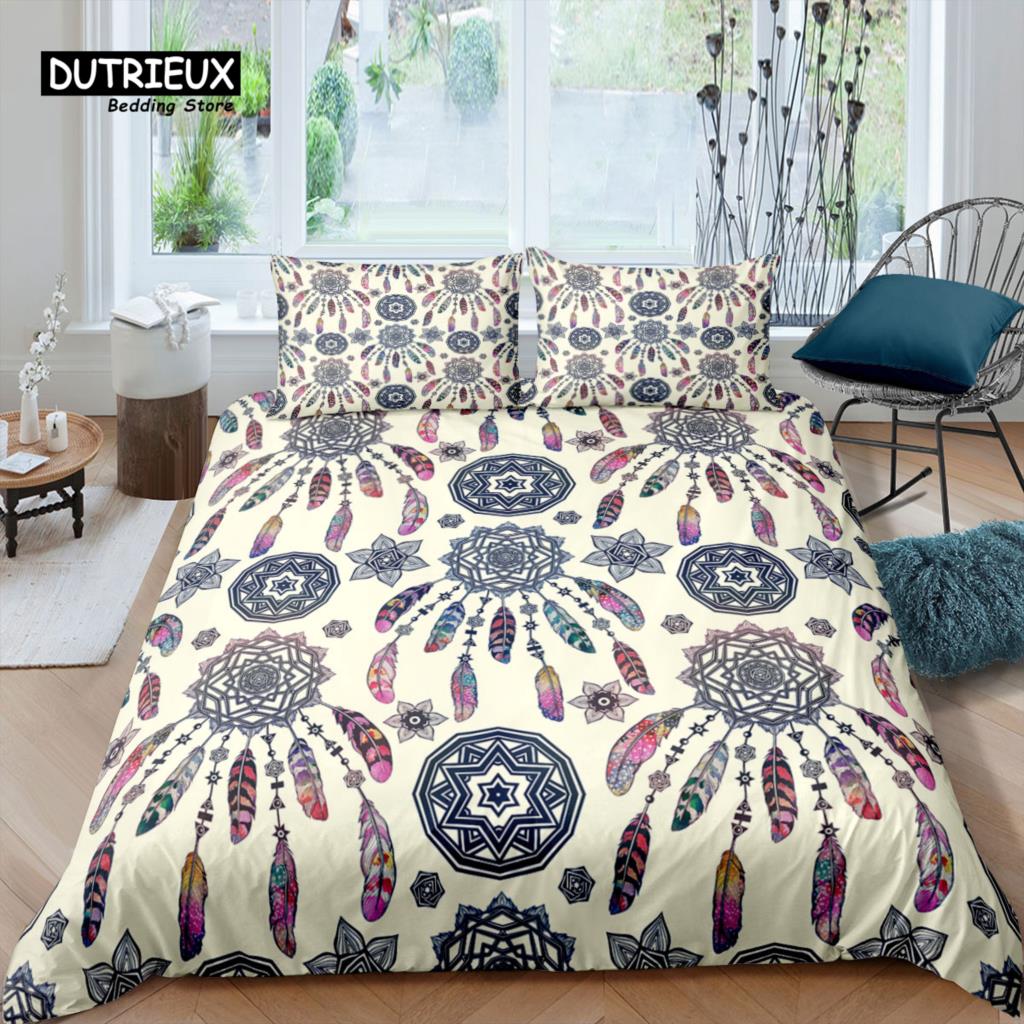 Home Living Luxury 3D Golden Dream Catcher Bedding Set Duvet Cover Pillowcase Kids Bedding Set Queen And King Eu/Us/Au/Uk Size