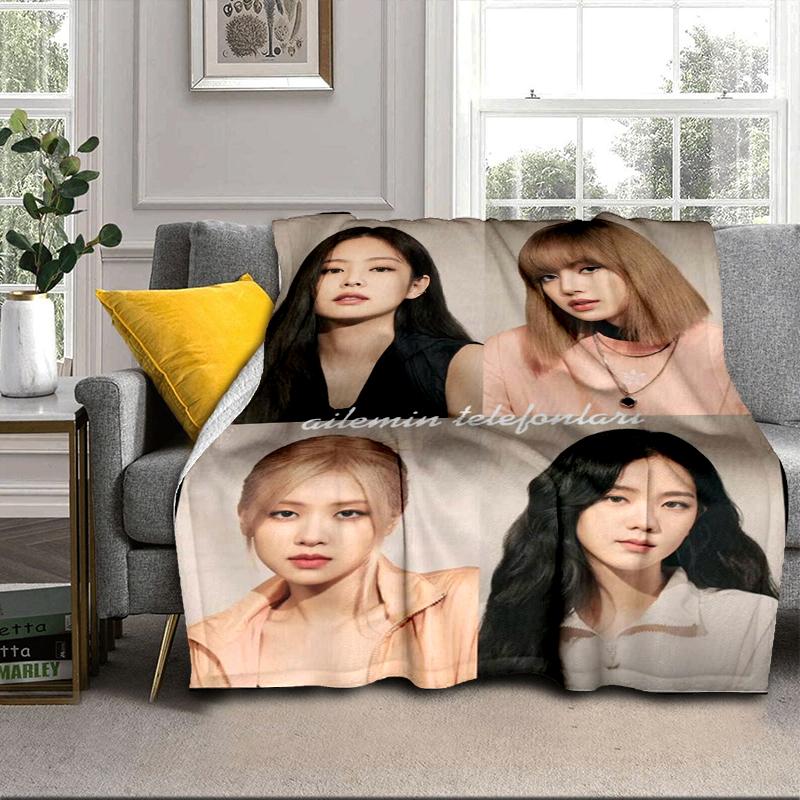 kpop pink Show Performance Blanket Flannel Blanket for bed, sofa, Camping, Hiking, Picnic Essentials, gift for family Fan gifts