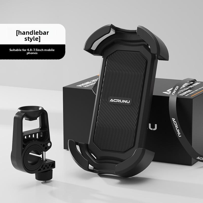 

Electric vehicle phone holder, scooter delivery navigation shock-absorbing bracket, mountain bike riding bracket Black-Handlebar