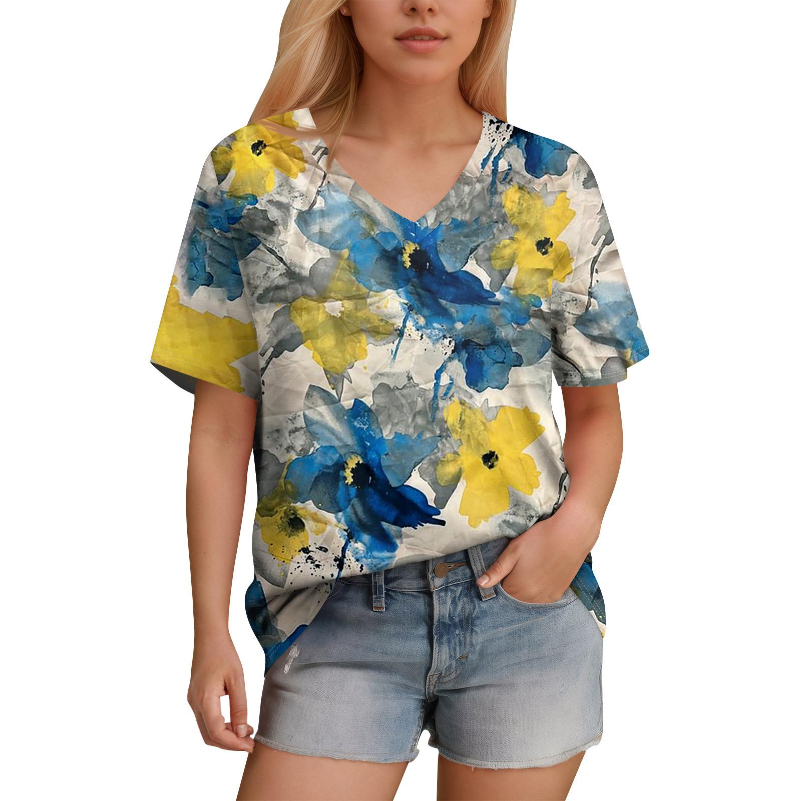 

Женская футболка с v-образным вырезом и коротким рукавом, однотонная повседневная свободная футболка, топ XL