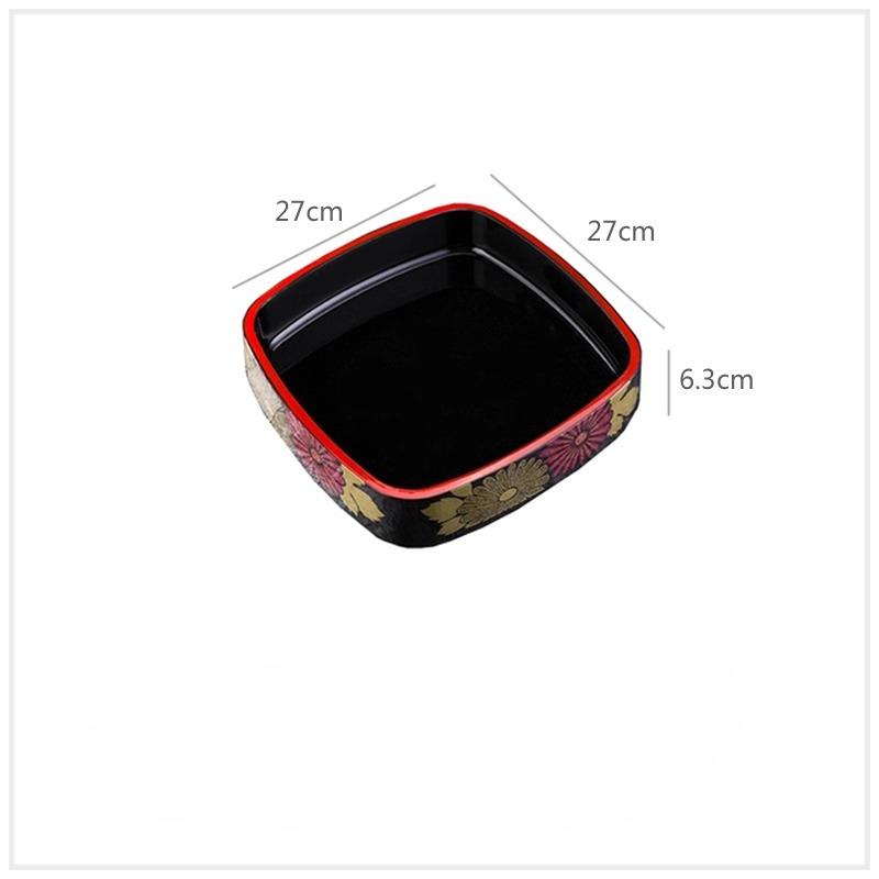 Japanese Sushi Bucket Sashimi Raw Fish Seafood Dish Sushi Cuisine Fruit Dish Food Chrysanthemum Round Tray Salmon Ice Plate