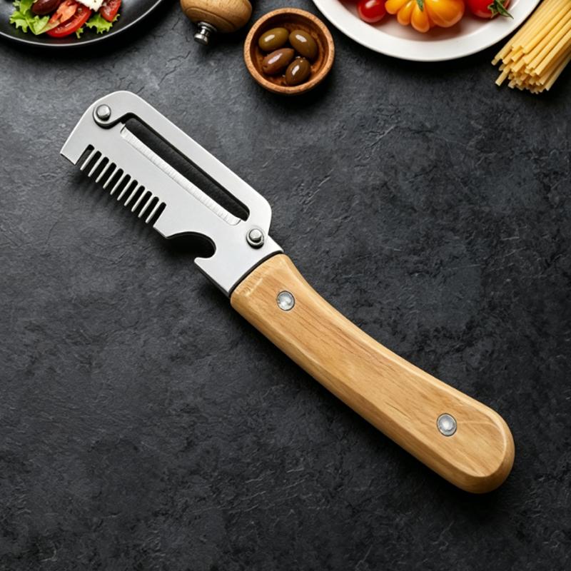 WXCOO Edelstahl Küchen Obstmesser Gemüse schäler 2-in-1 Flaschenöffner Obstschäler zum Schälen von Kartoffeln Kürbissen Schäler