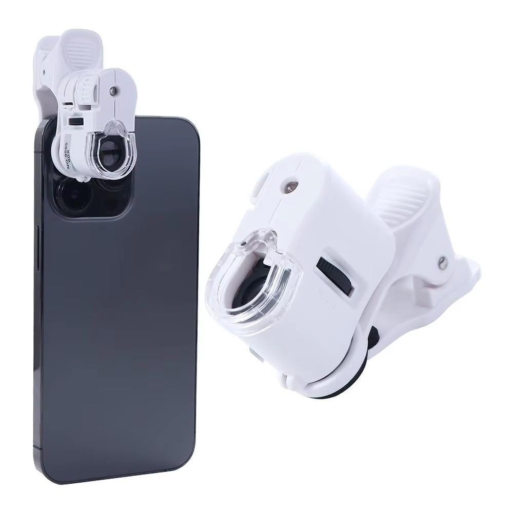 LED UV Lights Pocket Microscope 60X Magnification Zoom Microscope For Stamp
