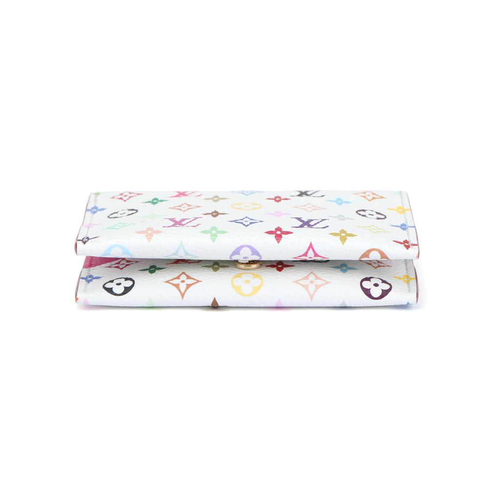 Louis Vuitton x Takashi Murakami Slim Card Holder Multicolor/White Monogram Canvas Women Wallets M27495