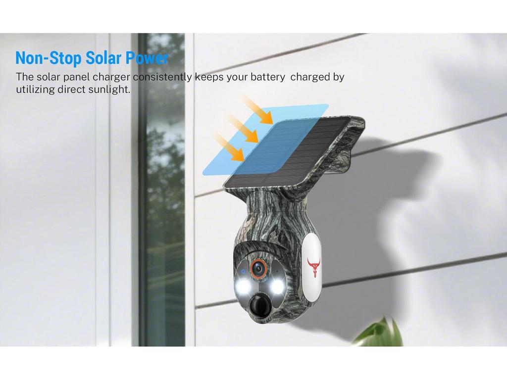 360-Degree Solar PTZ Wireless Battery Camera for Indoor/Outdoor Use